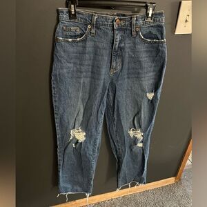 University Threads Boyfriend Wide Leg Ribbed Capri Jeans Size 6